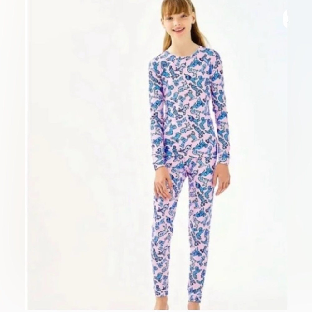 Lilly Pulitzer Kids Pajama Set - Blue and Pink Darling! NWOTs - Picture 1 of 3